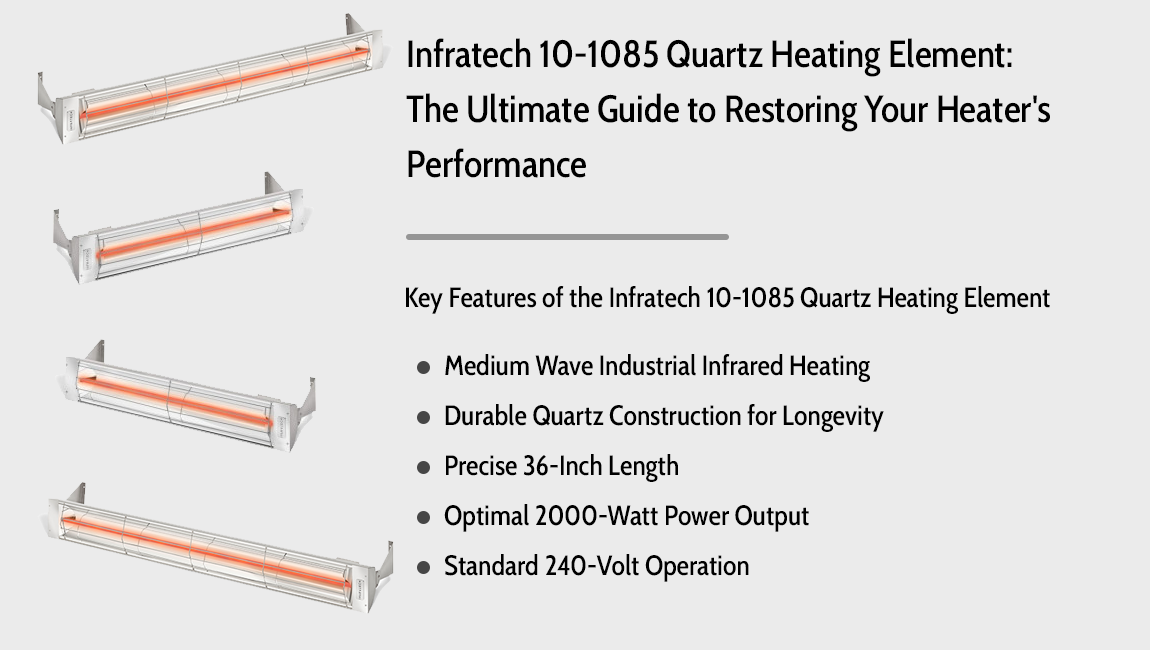 Infratech 10-1085 Quartz Heating Element, 36 Inch, 2000W, 240V, Compatible with WD & W-2024 Heaters
