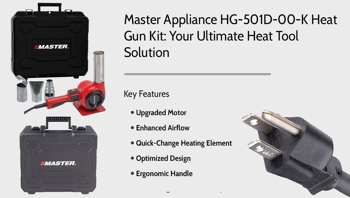Master Appliance HG-501D-00-K Heat Gun Kit with Case and 3 Attachments
