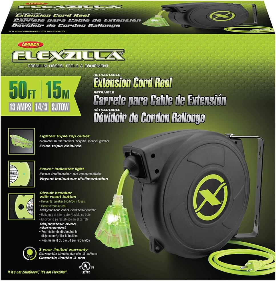 DealerShop - Flexzilla Extension Cord Reel, 50, Item