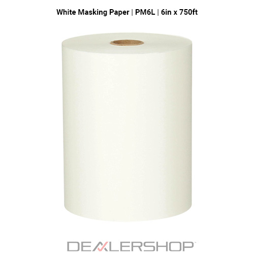 DealerShop - Masking Paper White 6in x 750ft - PM6L - Masking Paper & Films  - Automotive Paint Body Masking Paper - DealerShop USA