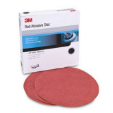 3M 01218 316U Series Abrasive Sanding Discs, 6 in Dia, 400 Grit, Hook and Loop, Red, 50 Discs