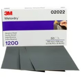 3M Wetordry 02022 401Q Abrasive Sandpaper, 5-1/2 in W x 9 in L, 1200 Grit, Fine Grade, Silicon Carbide Abrasive, Black, 50 sheets