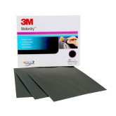 3M Wetordry 02038 213Q Series Abrasive Sheets, 9 in W x 11 in L, P400 Grit, Medium Grade, Black, Wet/Dry, 50 sheets