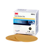 3M 00913 216U Series Abrasive Sanding Discs, 3 in Dia, 400 Grit, Hook and Loop, Gold, 50 Discs