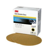 3M 00983 236U Series Abrasive Sanding Discs, 6 in Dia, 80 Grit, Hook and Loop, Gold, 75 Discs