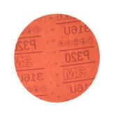 3M 01219 316U Series Abrasive Sanding Discs, 6 in Dia, 320 Grit, Hook and Loop, Red, 50 Discs
