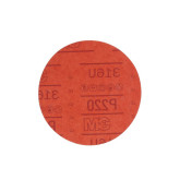 3M 01221 316U Series Abrasive Sanding Discs, 6 in Dia, 220 Grit, Hook and Loop, Red, 50 Discs