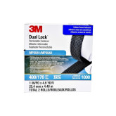 3M Dual Lock 06483 Type 400/170 Reclosable Fastener, Polyolefin Liner, 1 in. x 4.9 yds., Black, 2-Rolls