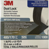 3M Dual Lock 06483 Type 400/170 Reclosable Fastener, Polyolefin Liner, 1 in. x 4.9 yds., Black