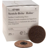 3M Scotch-Brite 07485 3" Non-Woven Surface Conditioning Discs, Coarse Grade, Aluminum Oxide Abrasive, 25 Discs