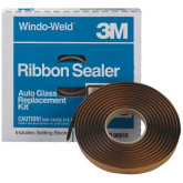 3M Windo-Weld 08610 Round Ribbon Sealer, 1/4 in x 15 ft Roll, Black