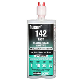 Fusor 142 Plastic Repair Adhesive, Fast Cure, 7.1 oz Two Component Epoxy Cartridge