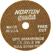 Norton Gemini 10628 Free Cut Cut-Off Wheel, 3 in Dia, 0.035 in THK Wheel, 3/8 in Center Hole, 25465 rpm