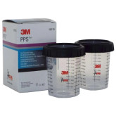 3M PPS 16115 Mini Cup and Collar, 200 mL, for use with PPS Paint Preparation Systems, 2pk