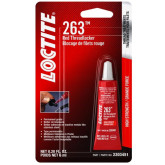 Loctite 263 High-Strength Red Threadlocker, 6 mL Primerless Liquid Adhesive for Permanent Thread Locking