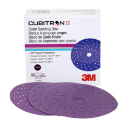 3M 31465 Cubitron II Hookit Clean Sanding Abrasive Discs, 500+ Grit, 50-Pack