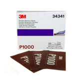 3M 34341 270J Series Abrasive Hand Sanding Sheets, 5-1/2 in W x 6.8 in L, 1000 Grit, Fine Grade, Brown, Wet/Dry, 25 sheets
