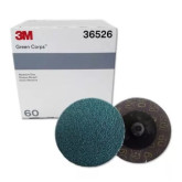 3M Green Corps 36526 Abrasive Discs, 2 in Dia, 60 Grit, 25000 RPM, Green, 25 Discs