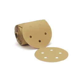 3M 01625 Stikit Gold Paper Dust Free Disc Roll 216U, P150, 5", PSA, 5 Hole, 175 Discs Per Roll