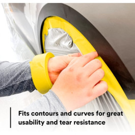 3M 06654 Automotive Yellow Masking Tape, 1-1/2", 36 mm, 55 m, Crepe Paper