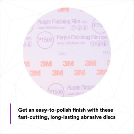 3M 30667 Hookit Purple Finishing Film Abrasive Disc 260L, P1500, 6", Box of 50