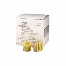 3M 07531 Scotch-Brite Roloc Bristle Disc, Yellow, Grade 80, 2", Box Of 10