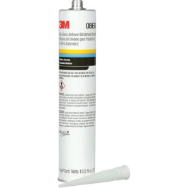 3M 08693 Auto Glass Urethane Windshield Adhesive, Medium Viscosity, High Strength, Fast Curing, 310 mL Cartridge, Black