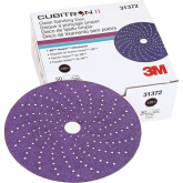 3M Cubitron II 31362 737U Series Multi-Hole Clean Abrasive Sanding Discs, 3 in Dia, 120+ Grit, Hook and Loop, Purple, 50 Discs