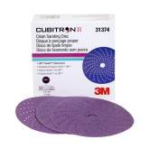 3M Cubitron II 31374 737U Series Multi-Hole Clean Sanding Abrasive Discs, 6 in Dia, 180+ Grit, Hook and Loop, Purple, 50 Discs