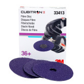 3M Cubitron II 33413 Abrasive Discs, 5 in Dia., 36+ Grit, 12000 RPM, Purple, 5 discs per carton