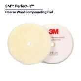 3M Perfect-It Random Orbital Wool Compounding Pads 34124, Coarse, White, 6 in (150 mm), 2 Pads/Bag