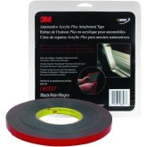 3M 06397 Automotive Acrylic Plus Attachment Tape, Black, 1/2" x 10 yd, 0.06