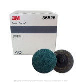 3M Green Corps 36525 2" Abrasive Sanding Discs, 40 Grit, 25000 RPM, Green, 25 Discs
