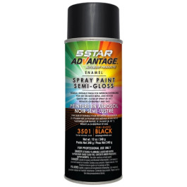 5 Star Xtreme 3501 Enamel Spray Paint, Semi-Gloss Black, Rust-Inhibiting, 1