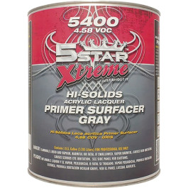 5 Star Xtreme 5400-01 Hi-Solids Acrylic Lacquer Primer Surfacer, Gray, 4.58