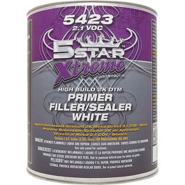 5 Star Xtreme 5423-1 High Build 2K DTM Primer Filler/Sealer, White, 2.1 VOC