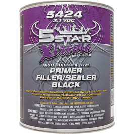 5 Star Xtreme 5424-1 High Build 2K DTM Primer Filler Sealer, Black, 2.1 VOC
