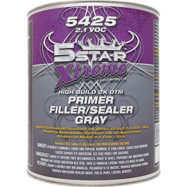 5 Star Xtreme 5425-4 High Build 2K DTM Primer Filler Sealer, Gray, 2.1 VOC,