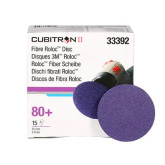 3M Cubitron II 33392 Premium Quick Change Grinding Discs, 3 in Dia, 80+ Grit, Ceramic Abrasive, 20000 rpm, Purple, 15 discs