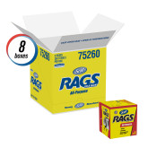Scott Rags In A Box 75260, All-Purpose, 200 Shop Towels/Box, 8 Boxes