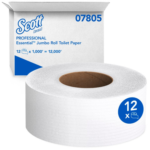 DealerShop - Toilet Tissue White 2Ply 3.55in x 1000ft - 7805 - Jumbo Rolls  - DealerShop - Jumbo Rolls