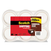 3M Scotch 91764 3750-6 Commercial Grade Packing Tape, 60 yd x 1.88 in, 3.1 mil THK, Clear, 6 Rolls
