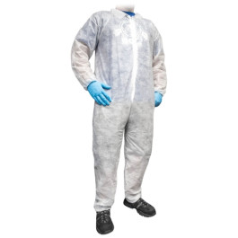 AES Industries 149 Disposable Coveralls, X-Large, Zip Front, Elastic Cuffs and Ankles