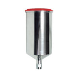 AES Industries 153 1-Liter Aluminum Gravity Feed Cup Assembly, Durable Construction with Plastic Snap-In Lid