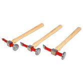 AES Industries 2705 3-Piece Auto Body Hammer Set of 3, Drop-Forged Steel Heads, Hickory Handles