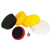 AES Industries 76400 Premium 3" Mini Buffing and Polishing Pad Set, 5-Piece