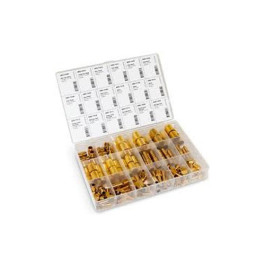 AES Industries 856 Brass Hose Barb and Ferrule Assortment, 108 Piece Set