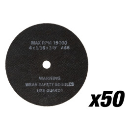 AES Industries 3810-50 Cut-Off Wheels, 4" x 1/16" x 3/8", 46 Grit, Box of 5