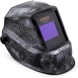 Jackson Safety 47100 6 Feet Under Premium Auto Darkening Welding Helmet, Fixed Shade 10 Graphics