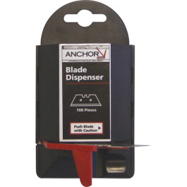 Anchor Brand AB-11-100 Utility Blades with Dispenser, Steel, 0.024" Thick,